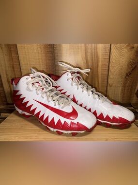 Men’s Nike Cleats Red & White Size 11.5 Pre Owned